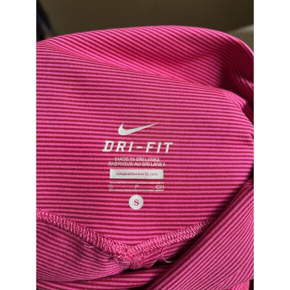 Women’s Nike DRI-FIT Leggings Pink  Cropped Striped Print  Size Small S - Picture 6 of 6